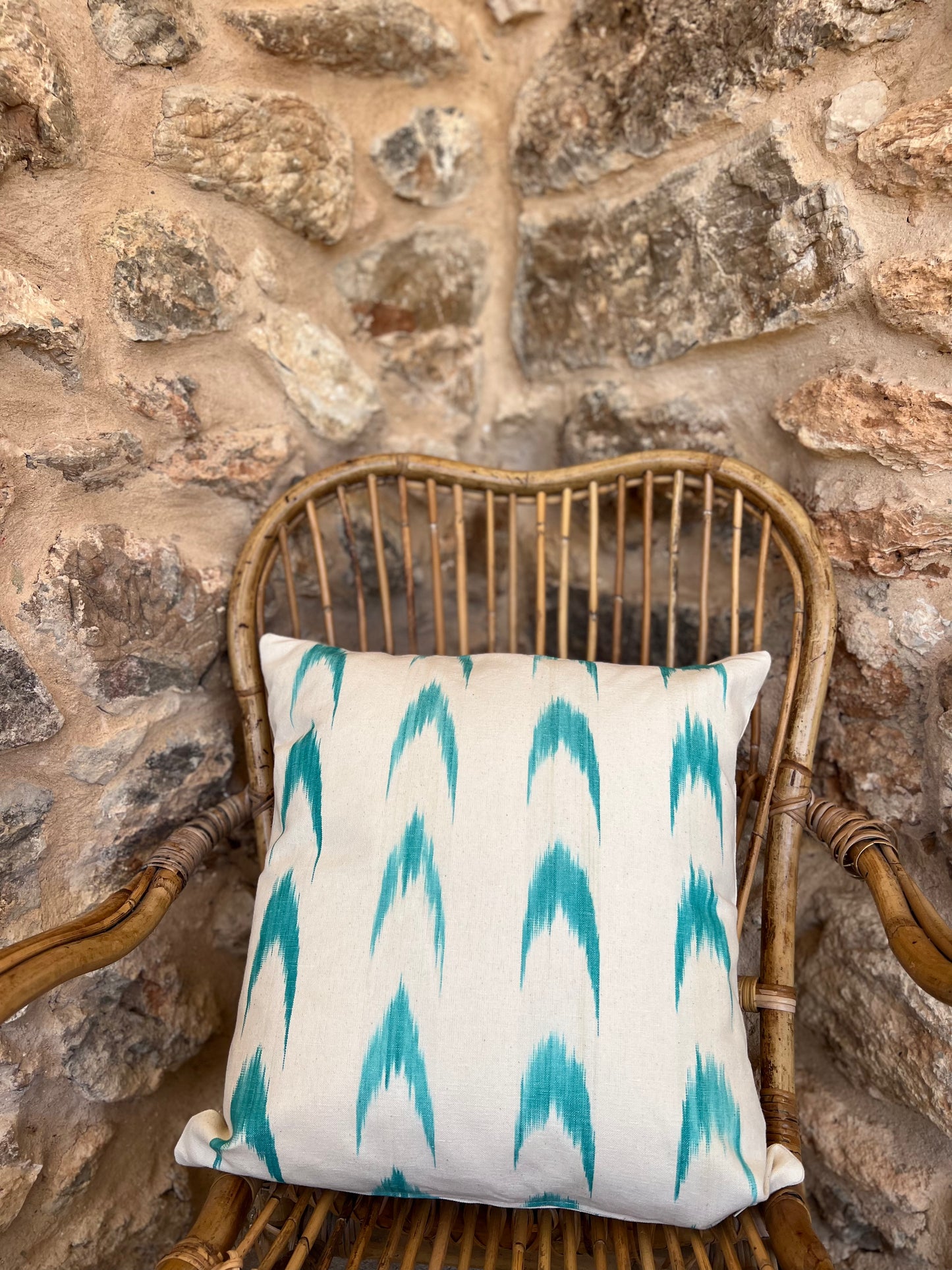 Ikat Turquoise Cushion