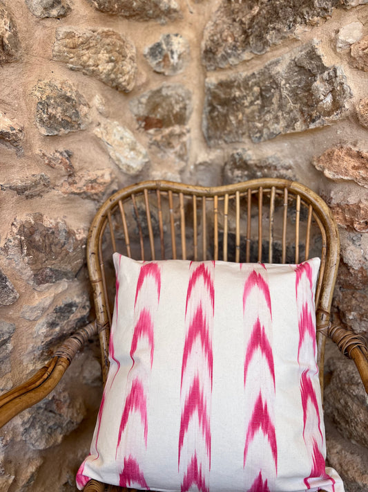 Ikat Pink Cushion